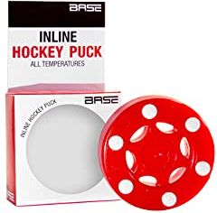 Base Inline Puck PRO, Struttura a 6 Pulsanti, Ideale per Rivestimenti Lisci, per Tutte Le Temperature, Hockey in Linea e Street, Unisex, Colore: Rosso, 8 cm