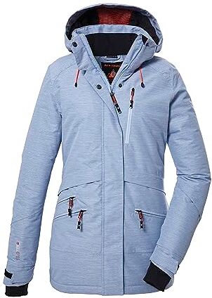 Killtec Giacca da sci da donna con cappuccio rimovibile e paraneve KSW 110 WMN SKI JCKT, blu palla, 38,