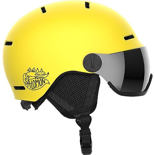 Salomon Orka Visor, Casco Sci Snowboard Bambini con Visiera: Comodità Integrata, Facile da Regolare, e Leggero, Giallo, KM 5356