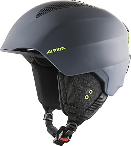 ALPINA GRAND Casco da sci sicuro, climatizzato in modo ottimale, infrangibile e regolabile per adulti, antracite neon opaco, 57-61 cm