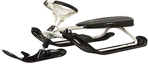 STIGA Snowracer Curve GT Slittino Toboga, Slitta da neve con Sterzo, Bianco/Nero