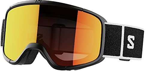 Salomon Aksium 20 S, Occhiali Sci Snowboard Unisex: Ottima Vestibilità e Comfort, Durabilità, e Superiore Protezione Oculare, Nero, Senza Taglia