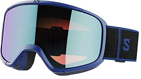 Salomon Aksium 20 Photochromic, Occhiali Sci Snowboard Unisex: Ottima Vestibilità e Comfort, Durabilità, e Visione Ottimizzata Automaticamente, Blu, Senza Taglia