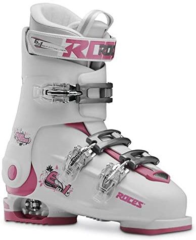 Roces Idea, Scarponi da Sci Unisex Bambini, Multicolore (White/Deep Pink), MP 22.5-25.5/36-40