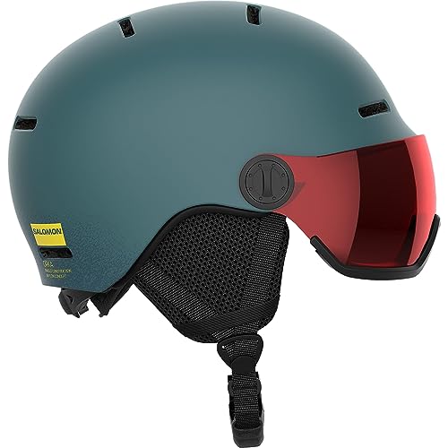 Salomon Orka Visor, Casco Sci Snowboard Bambini con Visiera: Comodità Integrata, Facile da Regolare, e Leggero, Grigio, KL 5659