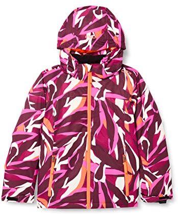 CMP Giacca da Sci in Twill da Bambini con Cappuccio Removibile, Sangria-Flamingo Fluo, 140