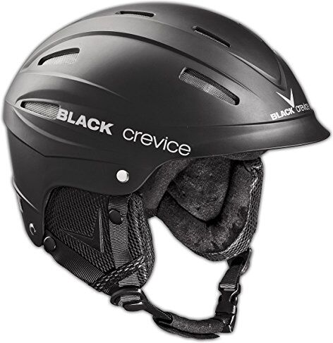 Black Crevice Casco da Sci Ischgl I Casco da Sci Antiurto dal Design Sportivo in Diversi Colori I Casco da Sci Uomo & Donna I Casco da Snowboard I Casco da Sci Traspirante I Regolabile (L, Nero)