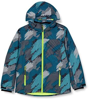 CMP Giacca sci in twill da bambini con cappuccio removibile, Deep Lake-Titanio, 110