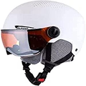 ALPINA ARBER Visor, Casco da Sci Unisex-Adult, White Matt, 51-55 ALPINA ARBER Visor, Casco da Sci Unisex-Adult, White Matt, 51-55