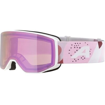 ALPINA VENET Q-LITE – maschera da sci OTG con lenti specchiate e ad alto contrasto, protezione UV al 100%, per adulti white-rose matt M ALPINA VENET Q-LITE – maschera da sci OTG con lenti specchiate e ad alto contrasto, protezione UV al 100%, per adulti white-rose matt M