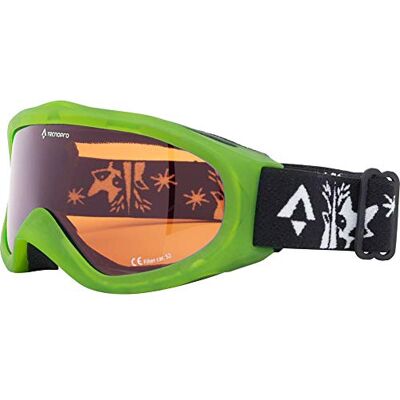 TECNOPRO SNOWFOXY Occhiali da sci per bambini, colore: verde/nero, taglia unica TECNOPRO SNOWFOXY Occhiali da sci per bambini, colore: verde/nero, taglia unica