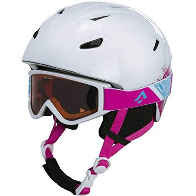TECNOPRO Pulse JR HS-016 + Freeze 2, Casco da Sci Unisex Bambino, White/Pink, M TECNOPRO Pulse JR HS-016 + Freeze 2, Casco da Sci Unisex Bambino, White/Pink, M
