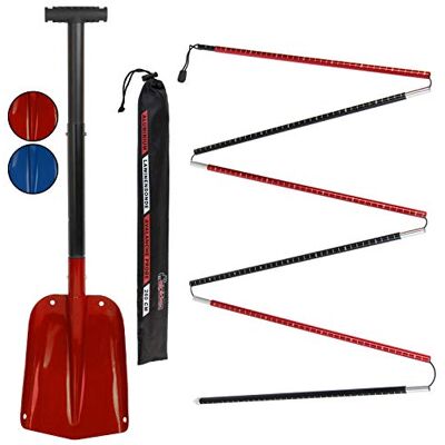 ALPIDEX Sonda da Valanga Pala da Neve Alluminio Telescopica Pieghevole Set Scialpinismo, Fuoripista, Freeride, Ciaspole, Borsa da Trasporto, 260 cm, 320 cm, Manico, Compatto, Sicurezza, Inverno ALPIDEX Sonda da Valanga Pala da Neve Alluminio Telescopica Pieghevole Set Scialpinismo, Fuoripista, Freeride, Ciaspole, Borsa da Trasporto, 260 cm, 320 cm, Manico, Compatto, Sicurezza, Inverno