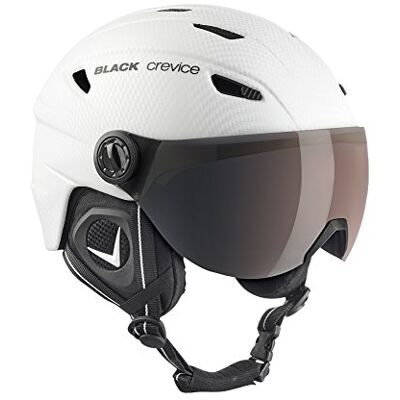 Black Crevice Silvretta casco da sci I Casco da sci con visiera stile pilota I diversi colori I Casco uomo & donna I Casco in policarbonato I Casco da sci (S, Carbone/Bianco) Black Crevice Silvretta casco da sci I Casco da sci con visiera stile pilota I diversi colori I Casco uomo & donna I Casco in policarbonato I Casco da sci (S, Carbone/Bianco)
