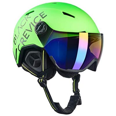 Black Crevice Casco da sci Vail I Casco da sci con visiera stile pilota in diversi colori I Casco da sci per Uomo & Donna I Casco da sci in policarbonato I (55-58 cm), neon verde) Black Crevice Casco da sci Vail I Casco da sci con visiera stile pilota in diversi colori I Casco da sci per Uomo & Donna I Casco da sci in policarbonato I (55-58 cm), neon verde)
