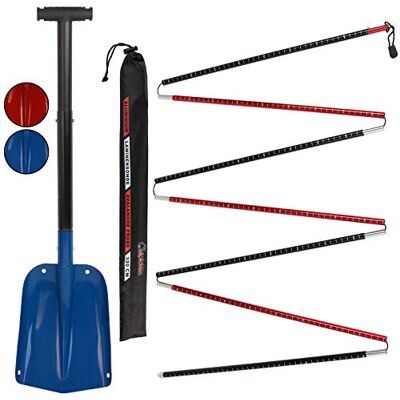 ALPIDEX Sonda da Valanga Pala da Neve Alluminio Telescopica Pieghevole Set Scialpinismo, Fuoripista, Freeride, Ciaspole, Borsa da Trasporto, 260 cm, 320 cm, Manico, Compatto, Sicurezza, Inverno ALPIDEX Sonda da Valanga Pala da Neve Alluminio Telescopica Pieghevole Set Scialpinismo, Fuoripista, Freeride, Ciaspole, Borsa da Trasporto, 260 cm, 320 cm, Manico, Compatto, Sicurezza, Inverno