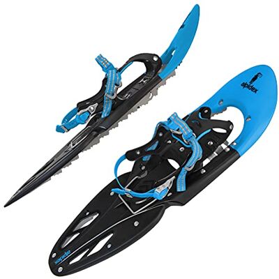 ALPIDEX Racchette Neve Ciaspole Alzatacco 38-46 Borsa Trasporto Bastoni Opzionali, Colore:Blue senza bastoncini ALPIDEX Racchette Neve Ciaspole Alzatacco 38-46 Borsa Trasporto Bastoni Opzionali, Colore:Blue senza bastoncini