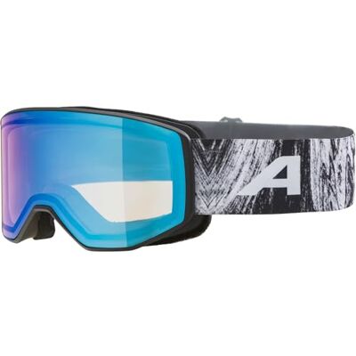 ALPINA VENET Q-LITE – maschera da sci OTG con lenti specchiate e ad alto contrasto, protezione UV al 100%, per adulti black-glacier matt M ALPINA VENET Q-LITE – maschera da sci OTG con lenti specchiate e ad alto contrasto, protezione UV al 100%, per adulti black-glacier matt M