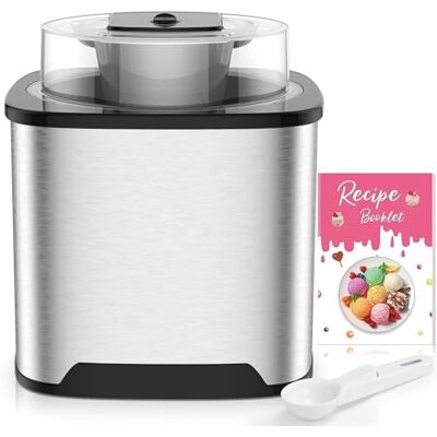 Vpcok Direct Gelatiera 2L Macchina Gelato Acciaio con Copertura Trasparente per la Visualizzazione, Paletta Gelato Speciale e Ricettario, per Fare il Gelato e lo Yogurt, Sorbetto Vpcok Direct Gelatiera 2L Macchina Gelato Acciaio con Copertura Trasparente per la Visualizzazione, Paletta Gelato Speciale e Ricettario, per Fare il Gelato e lo Yogurt, Sorbetto