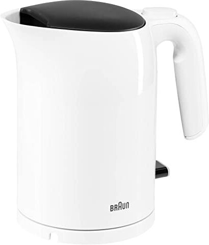 Braun Household  Bollitore   Capacità 1,0 l   2.200 Watt   Sistema di cottura a pressione   Filtro anticalcare rimovibile   Grande indicatore del livello dell'acqua   Senza BPA   Bianco