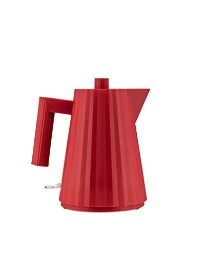 Alessi Plissé  Bollitore Elettrico di Design, in Resina Termoplastica, Presa Europea 2400W, 100cl, Rosso