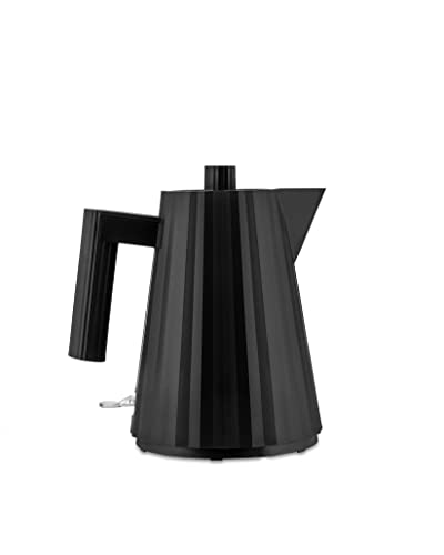 Alessi Plissé  Bollitore Elettrico di Design, in Resina Termoplastica, Presa Inglese 2400W, 100cl, Nero