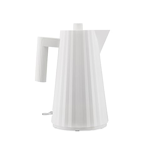 Alessi Plissé  Bollitore Elettrico di Design, in Resina Termoplastica, Presa Inglese 2400W, 170cl, Bianco