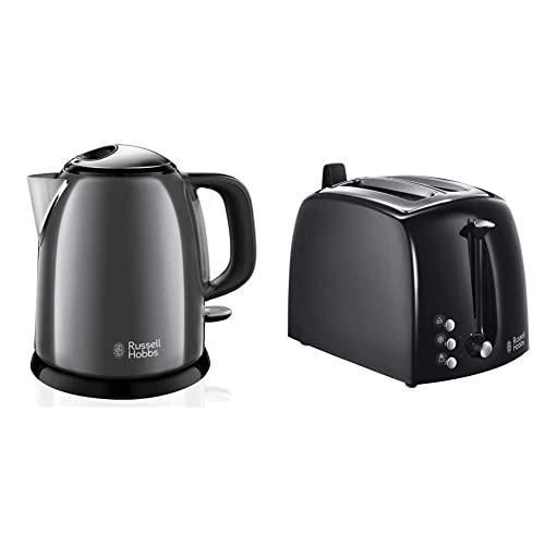 Russell Hobbs Bollitore Colours Plus Mini 24993 70, Capacità 1L, 2400 Watt & 22601 56 Tostapane, 850 W, Strato Esterno in Plastica