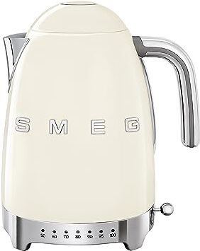 SMEG , Bollitore Temperatura Variabile  1,7L, Più Livelli di Temperatura, Filtro Anticalcare Lavabile, Autospegnimento di Sicurezza, Indicatore Livello Acqua, Avvolgicavo, Potenza 2400W, Panna