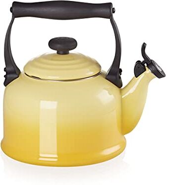 LE CREUSET Tradition Bollitore, Capacità 2.1 L , 2.2 Qt, Acciaio Smaltato,Manico in Fenolo, Giallo,