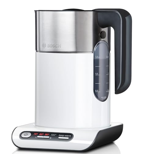 Bosch P electric kettle 1.5 L 2400 W Anthracite Stainless steel White