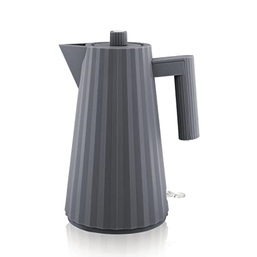 Alessi Plissé  Bollitore Elettrico di Design, in Resina Termoplastica, Presa Europea 2400W, 170cl, Grigio