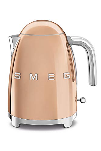 SMEG , Bollitore Elettrico  1,7 L, Filtro Anticalcare Lavabile, Autospegnimento di Sicurezza, Indicatore Livello di Acqua, Base Antiscivolo e Avvolgicavo Integrato, Potenza 2400W, Oro Rosa