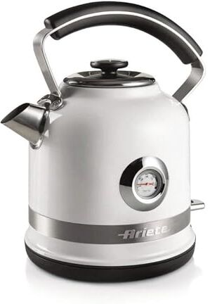 Ariete 2854 Moderna Bollitore Elettrico, 2000 W, Capacità 1,7 L, 360° Cordless, Sistema di Spegnimento Automatico, Filtro Rimovibile, Livello Acqua Visibile, Termometro, Bianco