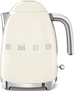 SMEG , Bollitore Elettrico  1,7 L, Filtro Anticalcare Lavabile, Autospegnimento di Sicurezza, Indicatore Livello di Acqua, Base Antiscivolo e Avvolgicavo Integrato, Potenza 2400W, Panna