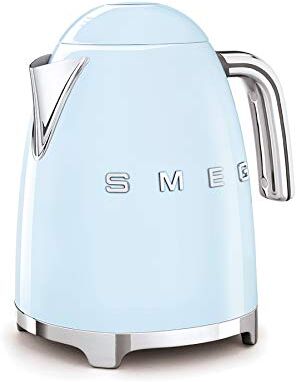 SMEG , Bollitore Elettrico  1,7 L, Filtro Anticalcare Lavabile, Autospegnimento di Sicurezza, Indicatore Livello di Acqua, Base Antiscivolo e Avvolgicavo Integrato, Potenza 2400W, Azzurro