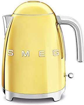 SMEG , Bollitore Elettrico  1,7 L, Filtro Anticalcare Lavabile, Autospegnimento di Sicurezza, Indicatore Livello di Acqua, Base Antiscivolo e Avvolgicavo Integrato, Potenza 2400W, Oro