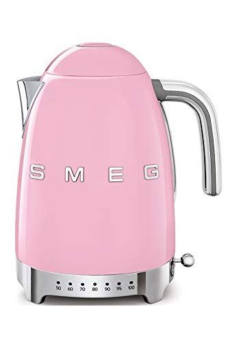 SMEG , Bollitore Temperatura Variabile  1,7L, Più Livelli di Temperatura, Filtro Anticalcare Lavabile, Autospegnimento di Sicurezza, Indicatore Livello Acqua, Avvolgicavo, Potenza 2400W, Rosa