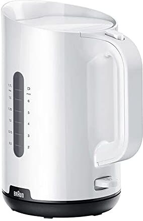 Braun Breakfast1 Bollitore con base girevole a 360°, capacità di 1,7 l, , potenza 1000 W, bianco