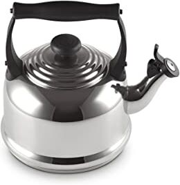 LE CREUSET Tradition Bollitore, Capacità 2.1 L , 2.2 Qt, Acciaio Smaltato,Manico in Fenolo,Argento,