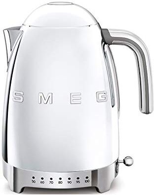 SMEG , Bollitore Temperatura Variabile  1,7L, Più Livelli di Temperatura, Filtro Anticalcare Lavabile, Autospegnimento di Sicurezza, Indicatore Livello Acqua, Potenza 2400W, Acciaio