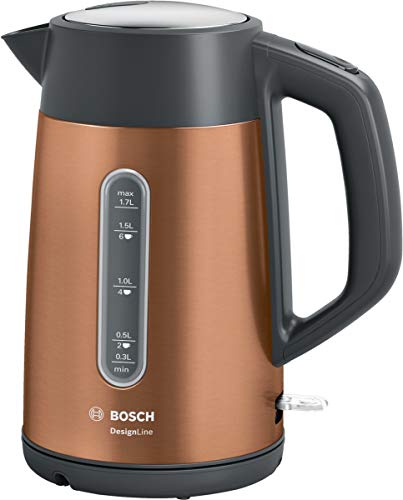 Bosch DesignLine Bollitore, 2400 W, 1.7 Litri, Acciaio Inossidabile, Rame