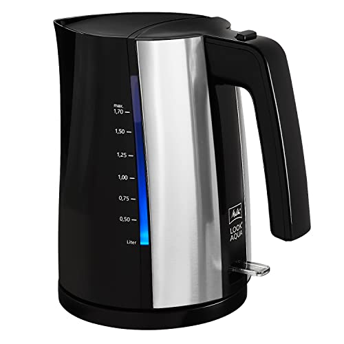 Melitta II  BK SST-Bollitore Look Aqua da 1,7 Litri, 2400 Watt, con spegnimento Automatico, Elemento riscaldante Nascosto e Protezione da surriscaldamento, W, 1.7 Litri, Plastica