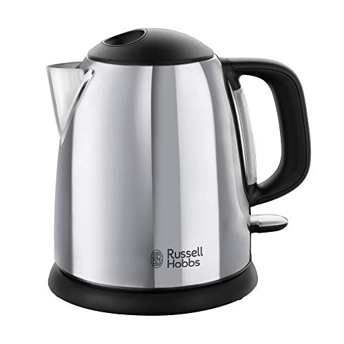 Russell Hobbs Bollitore acqua Elettrico Compatto, 2200 W, 1 L, Acciaio Lucido, Victory,