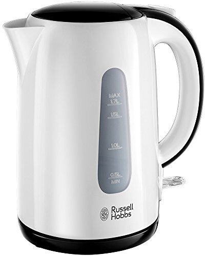 Russell Hobbs Bollitore acqua Elettrico, 1.7 L, Filtro Anticalcare rimovibile e lavabile, resistenza nascosta, 2200 W, Plastica, Bianco, My Breakfast,