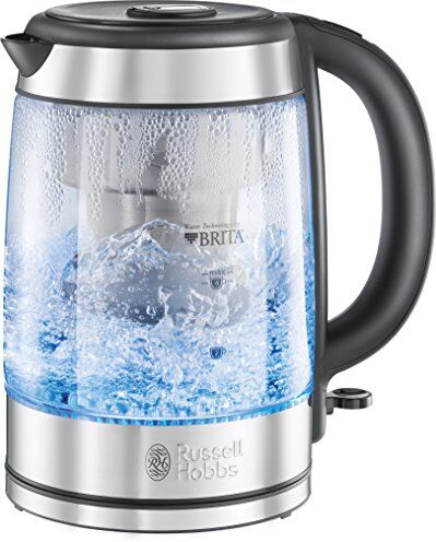 Russell Hobbs Bollitore acqua elettrico, BRITA filtro antiresidui, 1 L + 0.5 Filtro, 2200 W, 4 tazze, Illuminazione LED, Clarity Bollitore 20760-56