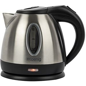 H.Koenig Bollitore elettrico 1,2L Acciaio inox pratico e compatto, livello d'acqua graduato, Bollitura a riscaldamento rapido, Indicatore luminoso, Base con rotazione a 360°, 1630 W H.Koenig Bollitore elettrico 1,2L Acciaio inox pratico e compatto, livello d'acqua graduato, Bollitura a riscaldamento rapido, Indicatore luminoso, Base con rotazione a 360°, 1630 W