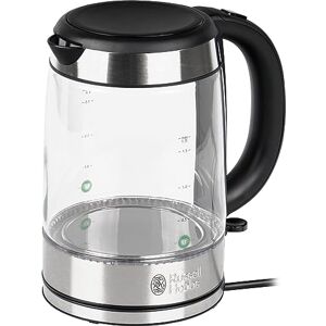 Russell Hobbs Bollitore Elettrico Design in Vetro, 1,7 L, 2200 W Acciaio Inox; Illuminazione Led Blu, Opzione 1 Tazza, Filtro Anticalcare Rimovibile, Indicatore Livello Acqua, Basic Glass Russell Hobbs Bollitore Elettrico Design in Vetro, 1,7 L, 2200 W Acciaio Inox; Illuminazione Led Blu, Opzione 1 Tazza, Filtro Anticalcare Rimovibile, Indicatore Livello Acqua, Basic Glass
