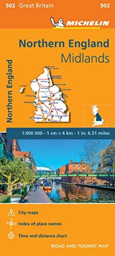 Michelin Northern England, Midlands 1:400.000: Map