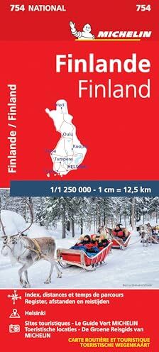 Michelin FINLANDE 11754 CARTE NATIONAL  KAART: Wegenkaart Schaal 1 : 1.250.000